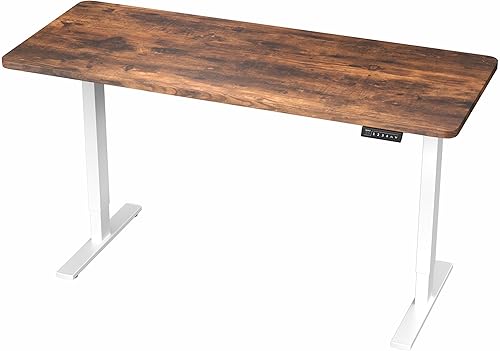 Vista 606 de VIVO DESK-KIT-1W6G - Escritorio eléctrico de pie de 60 x 24 pulgadas, ajuste de altura de memoria, serie 1B, parte superior de nogal oscuro de una