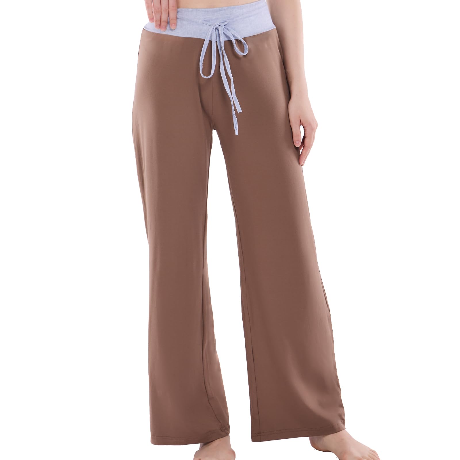 NEWCOSPLAY Women's Comfy Pajama Drawstring Wide Leg Pants