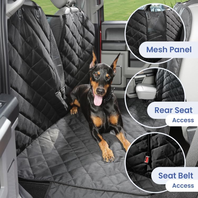 Miniatura 4 de 4Knines Hamaca de suelo para perro para camión y cabina de tripulación con asientos plegables - Funda para mascotas de asiento trasero para perros -