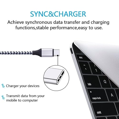 Miniatura 5 de FiveBox Paquete de 5 cables USB tipo C de 6 pies, cable de carga rápida, compatible con Motorola Razr, Edge, Moto G10 G9 G8 G7 Power Plus Play, Edge