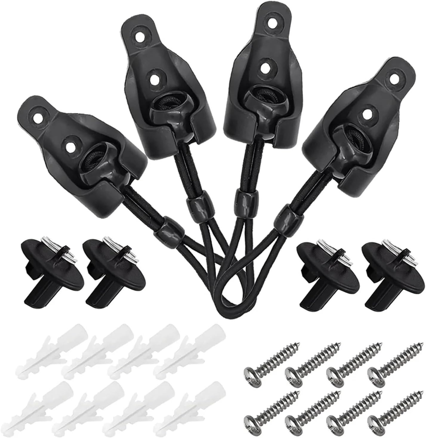 Sun Shade Replacement Parts 6Set Bungee Jumping kit Replacement Parts Roller Shade Hardware Kit and End Cap Tie Downs for Outdoor Sunshade Compatible with Coolaroo