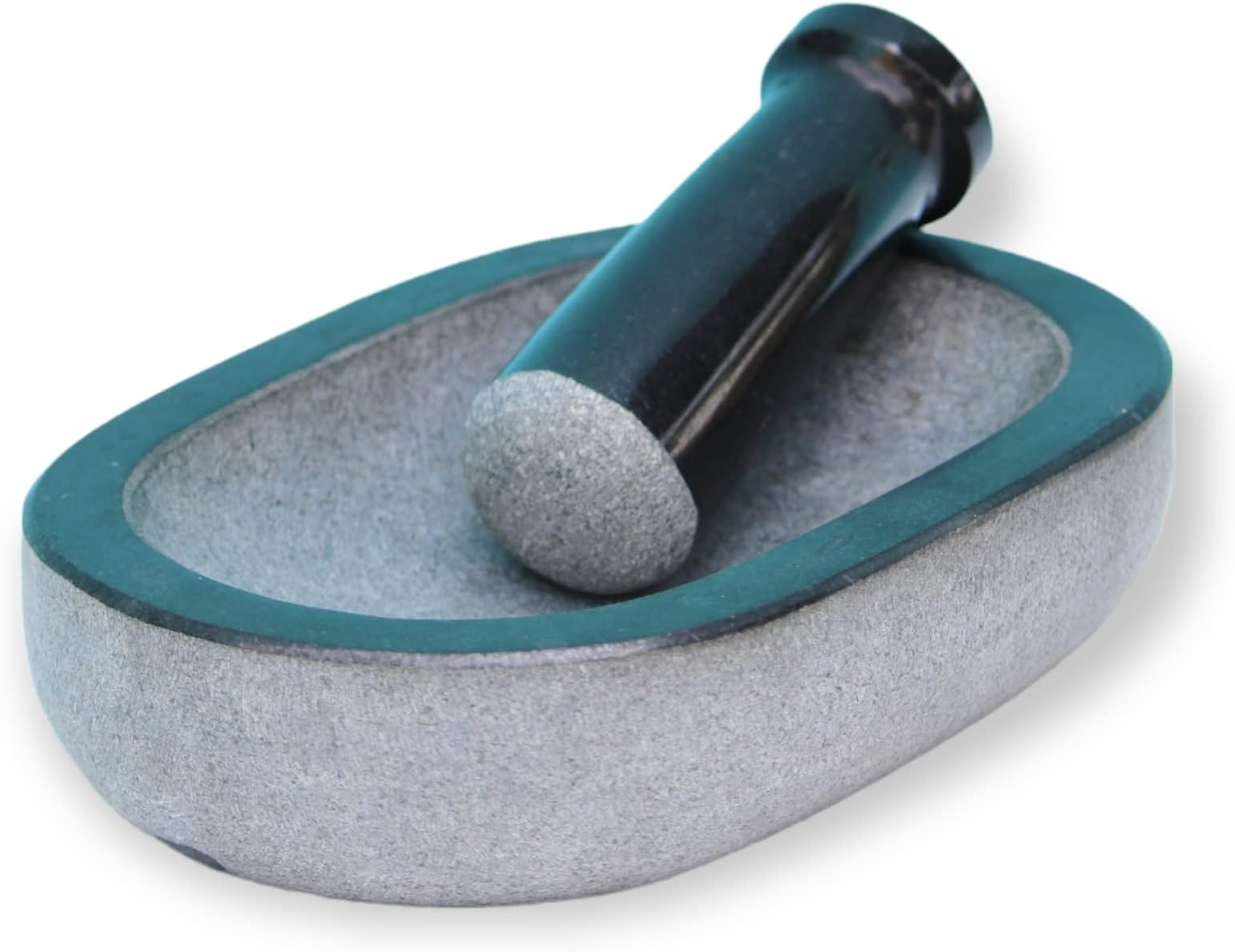 MYNAKSHA Pure Granite Stone Mortar and Pestle Set, Kalvam,kharad, Masher Spice Mixer/Okhli and musle/Kharal for Kitchen and medicine making 9.5×6 inches- Big Size grey