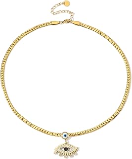 SELENICHAST イーブルアイネックレス ラインストーン ステートメントロープチェーンネックレス レディース イーブルアイ ジュエリー 保護ネックレス