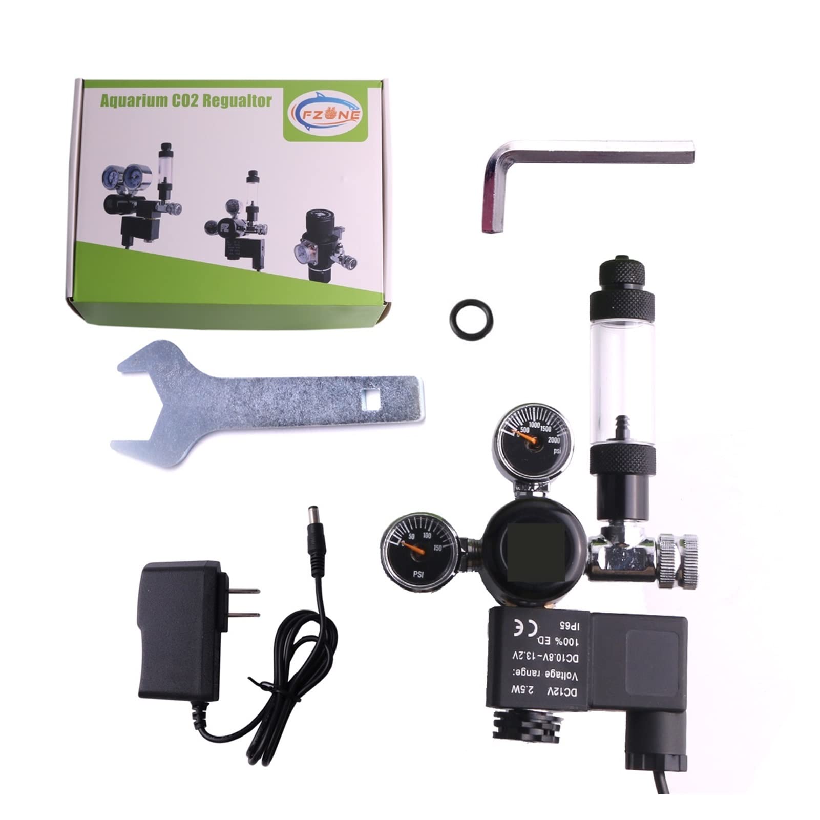 Sprzęt do spawania gazowego Akwarium CO2 Regulator AC Elektromagneski mini podwójny wyświetlacz z licznikiem pęcherzyków i zaworem kontrolnym dla CGA320/W21.8 Cylinder Akcesoria do pomp powietrza (Co