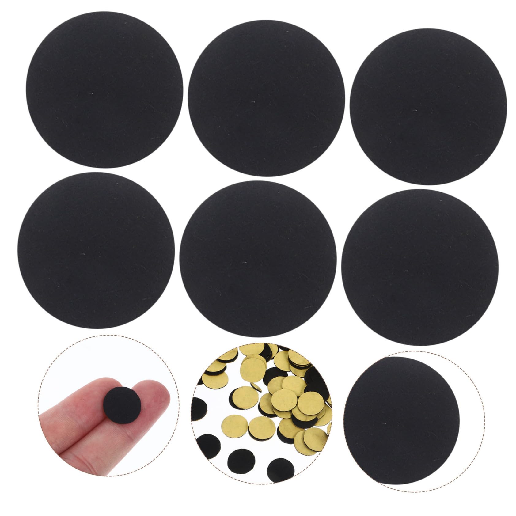 NUOBESTY 2500 Piezas de puntos ondulados moda pegamentos Accesorios diy Puntos adhesivos de fieltro decor círculos de fieltro adhesivo almohadillas de fieltro para ropa sintió Black