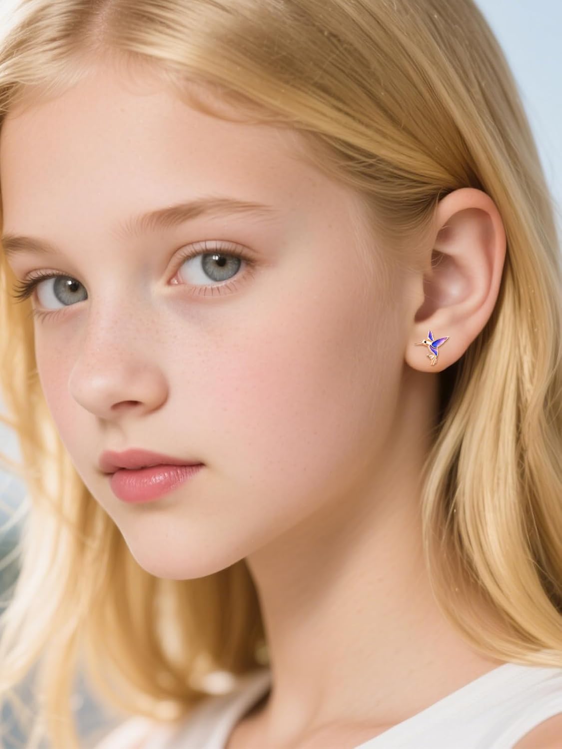 Dreamboat Hummingbird Bird Stud Earrings for Women 925 Sterling Silver Hypoallergenic Hummingbird Jewelry Gifts for Sensitive Ear