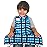 BIB-ON, Full-Coverage Bib and Apron Combination for Infant, Baby, Toddler Ages 0-4. (Blue Plaid)