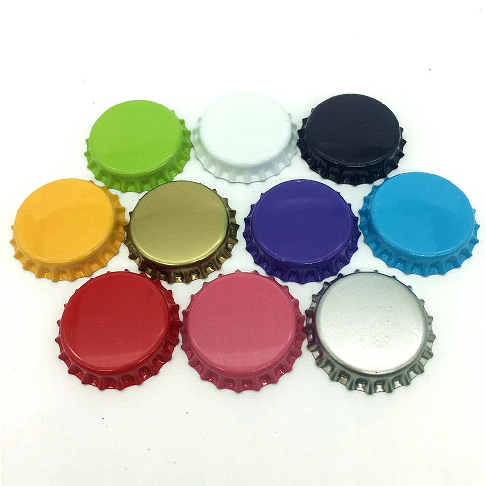 100 Double Sided Red Bottle Caps - Linerless Steel Caps For Crafts And DIY Projects