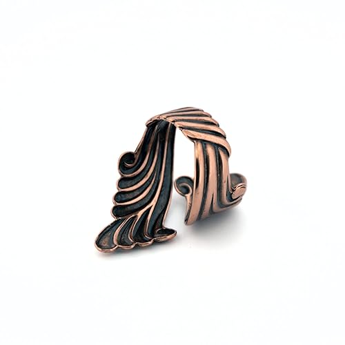 Miniatura 9 de Copper Scroll Ring, Solid Copper Bypass ring, Adjustable Pure Copper Jewelry