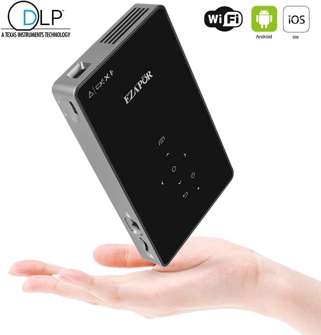 DLP Mini Video Projector with 1G+8G Android System WIFI for Home Theater Movie Music