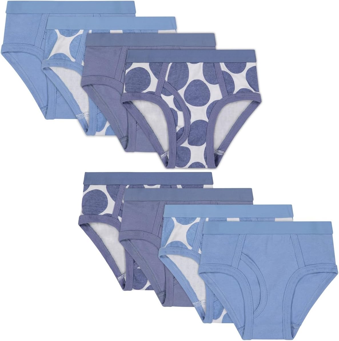 Buyless Fashion Boys Comfy Briefs Soft Cotton Polka Dot Toddler Underwear 8 Pack - BW21-8-BD-4-5 Blue