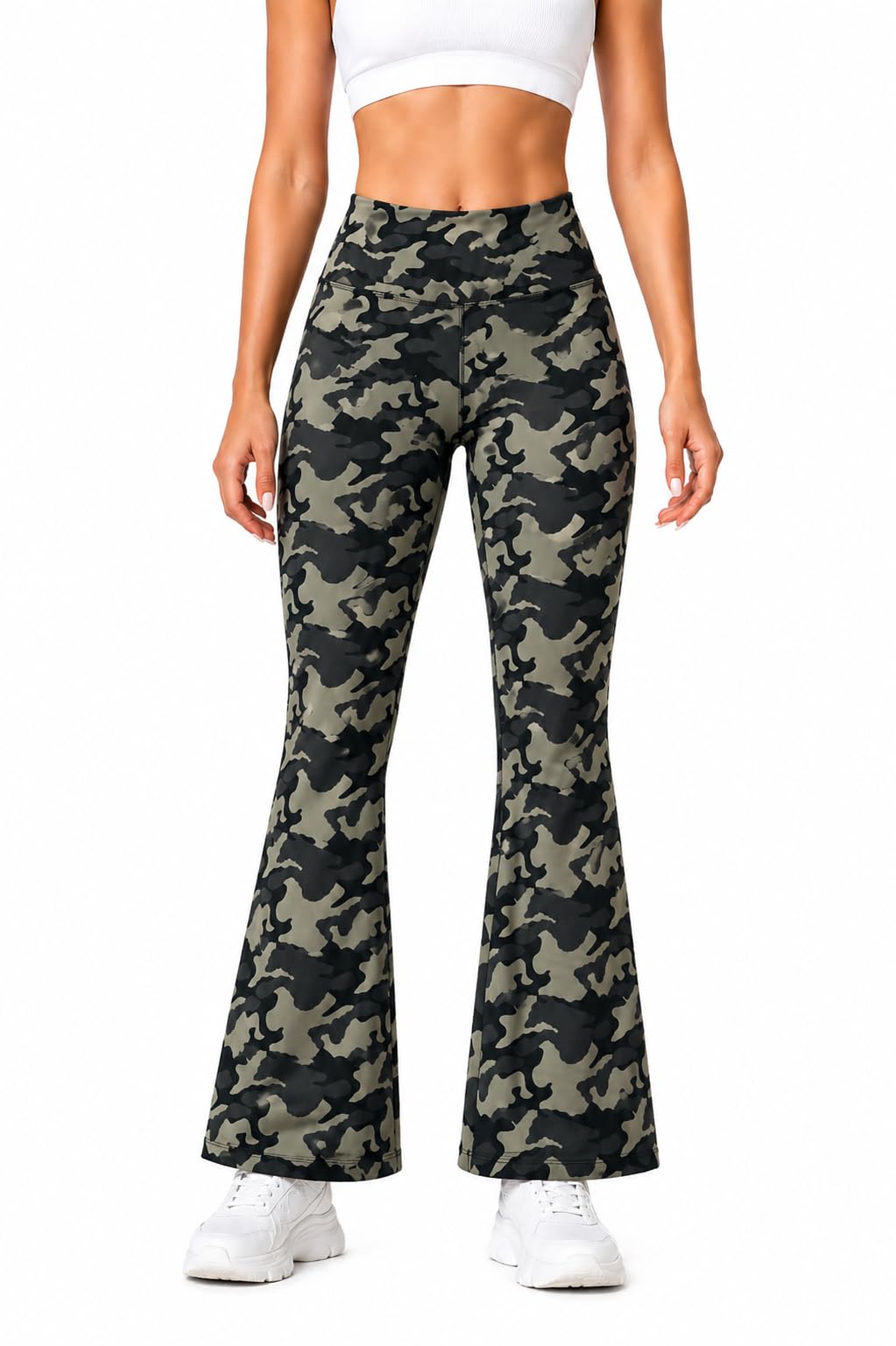 Women’s Printed High Waist Flared Yoga Pants Bootcut Leggings Stretch Gym Workout Tights for Running, Fitness Pant for Casual & Athleisure Pants-image-11