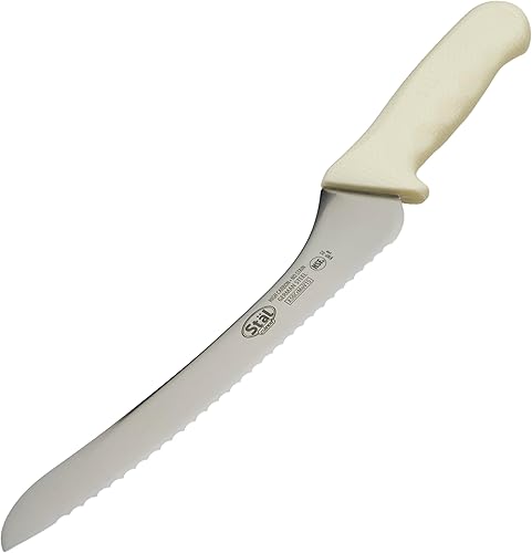 Miniatura 6 de Winco Sof-Tek, cuchillo de panpastelería de 10 pulgadas de ancho, mango de agarre suave, platanegroazul