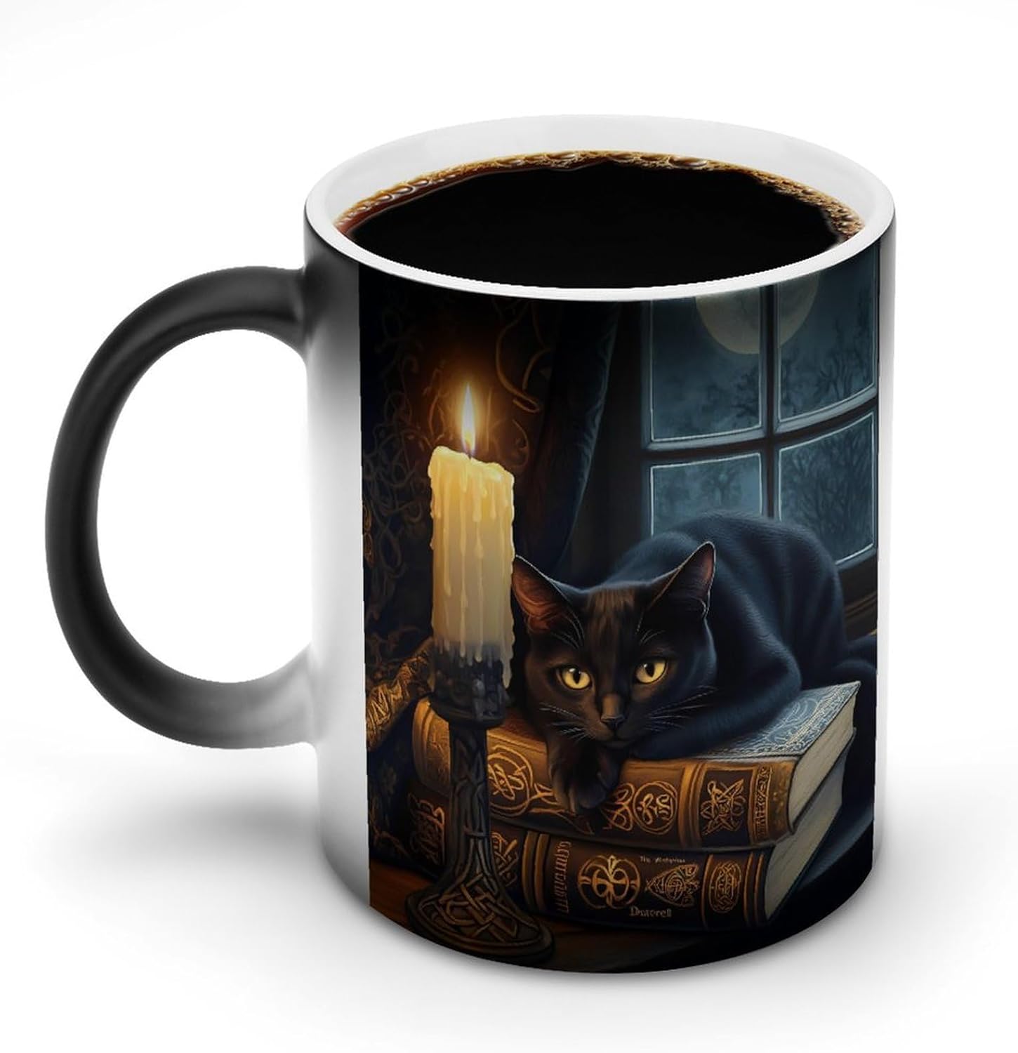 Cat Vintage Books Funny Color Changing Coffee Mug Ceramic Magic Cup Personalized Discoloration Tea Mugs