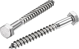 sourcing map Hex Lag Screws, M8 x 80mm 304 St...,