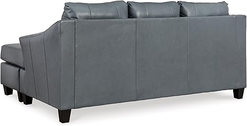 Miniatura 5 de Signature Design by Ashley Genoa - Tumbona de cuero contemporáneo para sofá, color azul