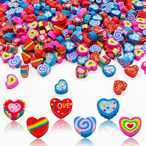 300 Pieces Mini Erasers for Kids Bulk Assorted Novelty