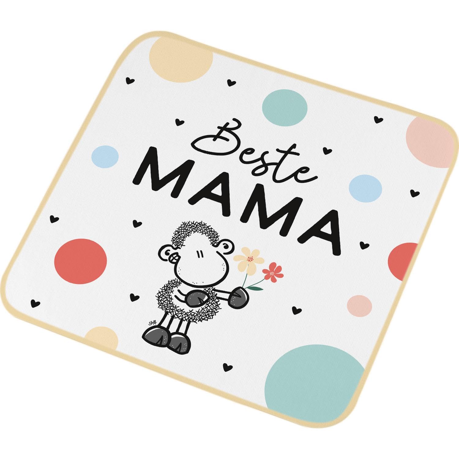 Sheepworld Magic Towel with Mum Motif, Small Towel, Guest Towel, Pressed Shape, 30 cm x 30 cm, Cotton, Gift for Mum, Funny Surprise, 74376