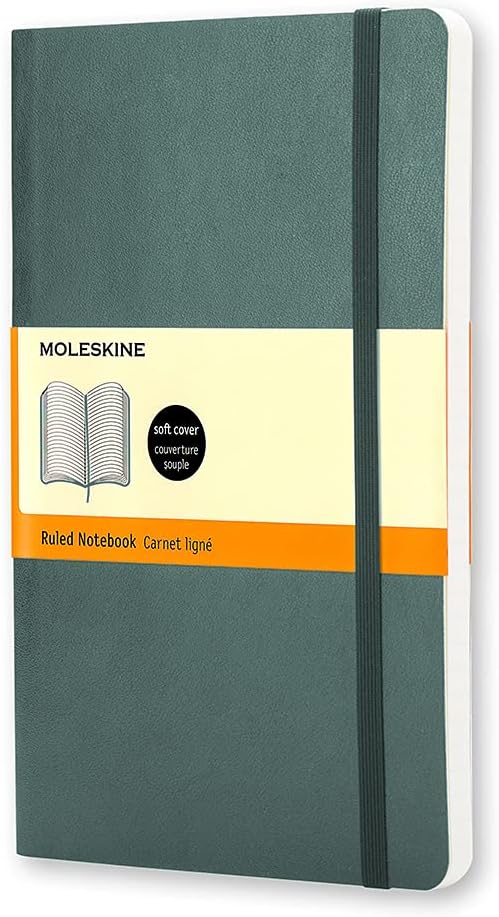 Classic Notebook, Large, Ruled, Forest Green, Softcover | Large 5" x 8.25" notebook with 192 ruled pages for journaling, note-taking, planning, and everyday writing.