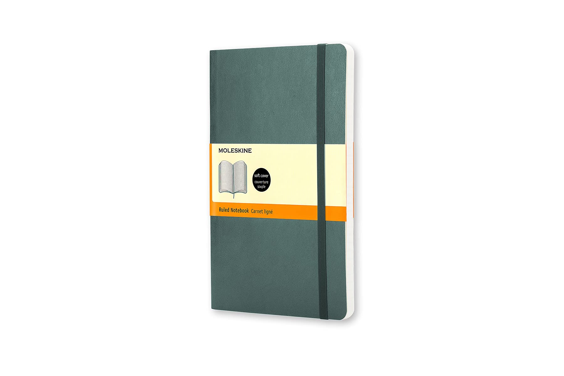 Moleskine Classic Notebook, Soft Cover, Large (5" x 8.25") Ruled/Lined, Forest Green, 192 Pages