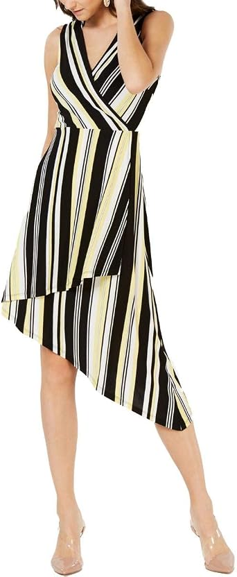 I-N-C Womens Striped Wrap Dress