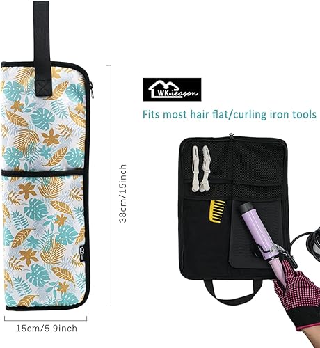 Miniatura 3 de Estuche para plancha plana para el cabello, bolsa de lona resistente al calor, plancha rizadora, bolsa organizadora para herramientas para el