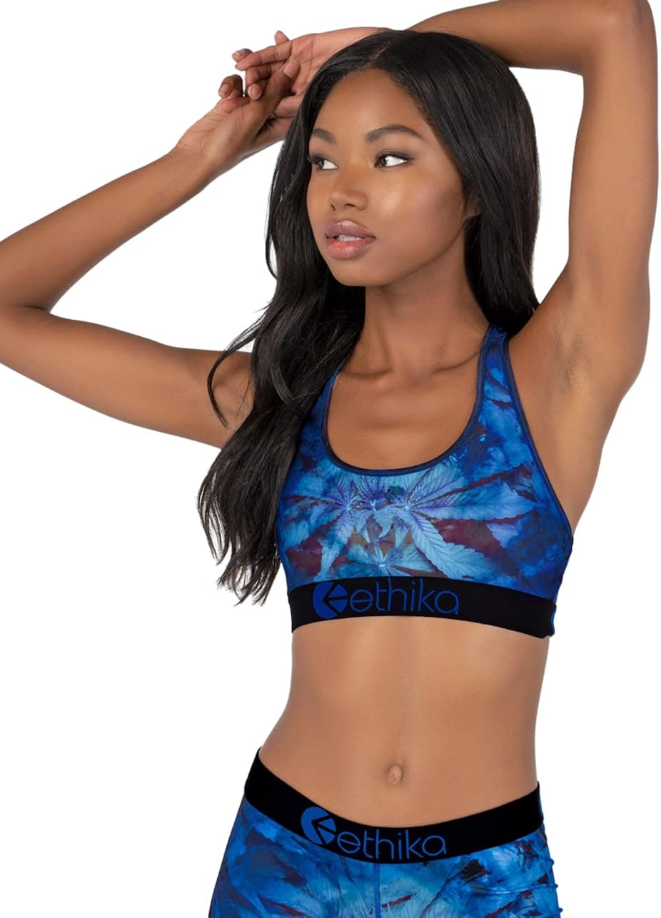 Ethika Women's G Sports Bras, Space Ganja, S Amazon.co.uk Fashion