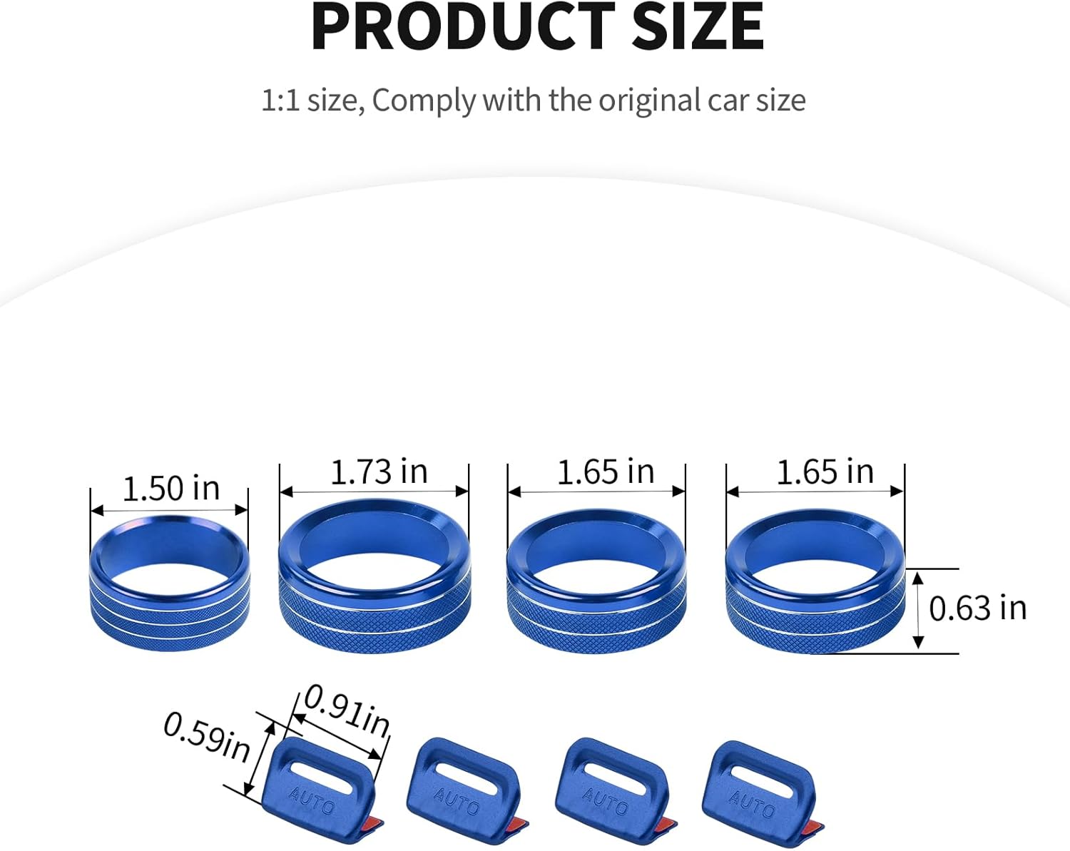 JeCar JL Switch Button Covers Window Control Air Conditioner Headlight Volume Radio Knob Trims Interior Accessories Compatible with Jeep Wrangler JL JLU 2018-2026 & Gladiator JT 2020-2026, Blue