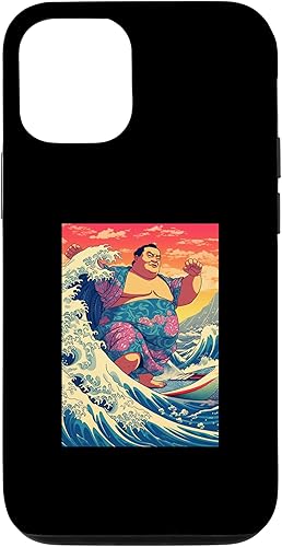 Miniatura 4 de iPhone 11 Pro Funny Sumo Wrestler Surfing on Kanagawa Great Wave Case