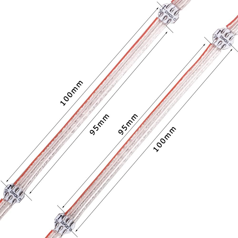 100pcs DC5V WS2812B Pre-Soldered LEDs LED Module String Nodes 10cm Wire Addressable Individually 5050 SMD RGB with Heatsink Board