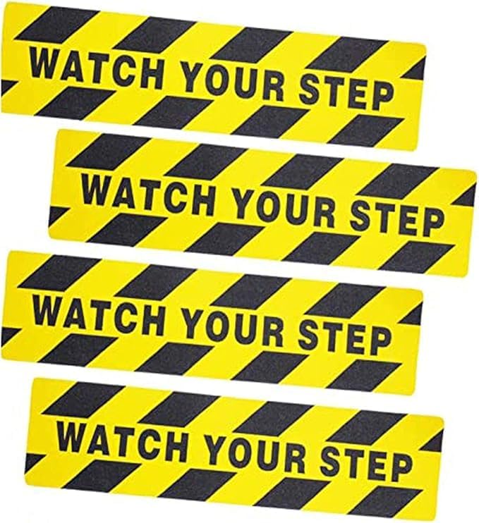 YLmeet Safety Warning Floor Stickers, Watch Your Step Caution Tape ...