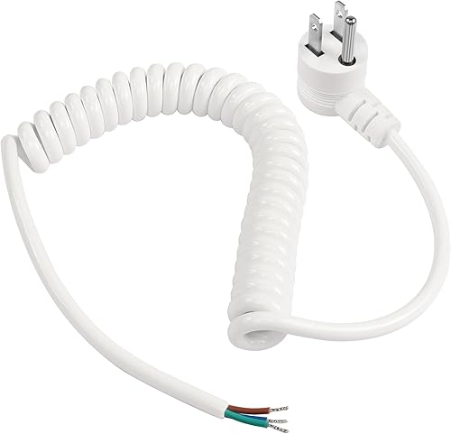 GELRHONR Cable de alimentación de repuesto macho NEMA5-15P de 6.5 pies retráctil de 90 grados, ángulo descendente, 18 AWG 15 amperios máx. 110 V,