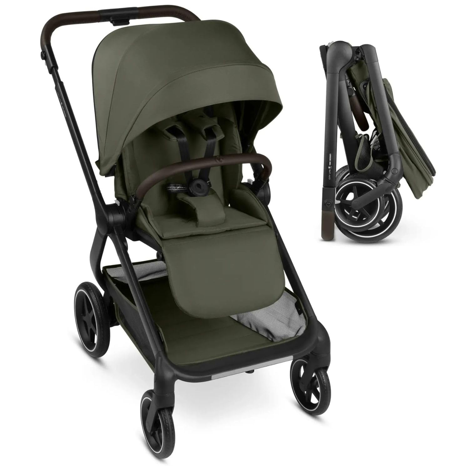 ABC Design City Life Poussette et poussette de sport jusqu'à 22 kg - Avocat | Jusqu'à 22 kg, avec unité d'assise réversible, position allongée, glissière télescopique et panier de courses jusqu'à 10 kg