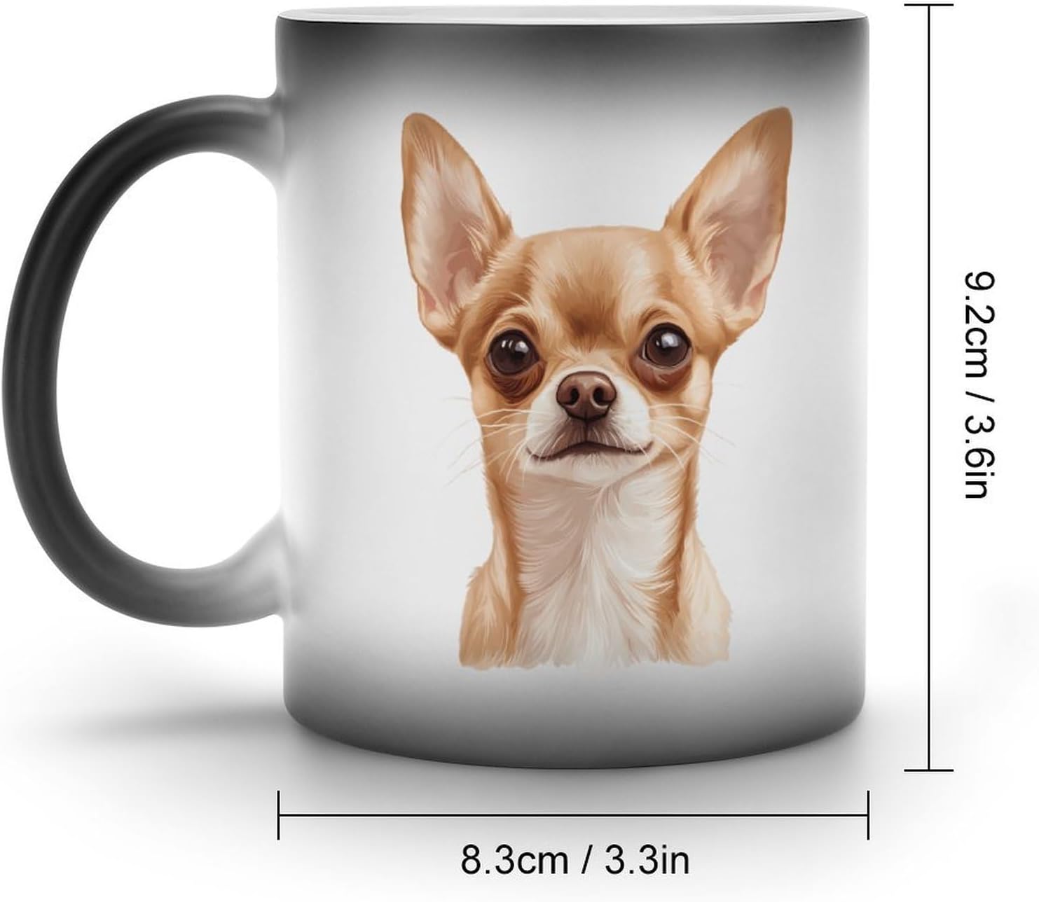 Cute Chihuahua Dog Funny Color Changing Coffee Mug Ceramic Magic Cup Personalized Discoloration Tea Mugs