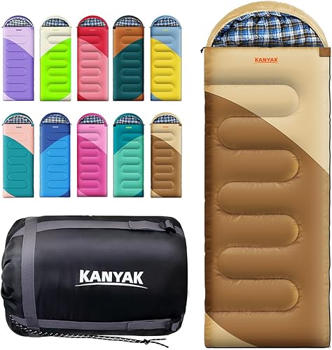 Saco de dormir de campamento, sacos de dormir de 32 para adultos, niños, adolescentes, clima frío, cálido saco de dormir de invierno para 3-4