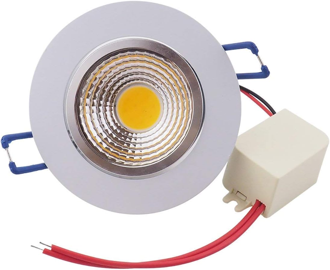 POCKETMAN Pack of 10, 5.5W 550 lumens 3.4 Inch LED COB Energy Saving Recessed Ceiling Downlight kit with LED Driver(Warm White,2800K-3000K)