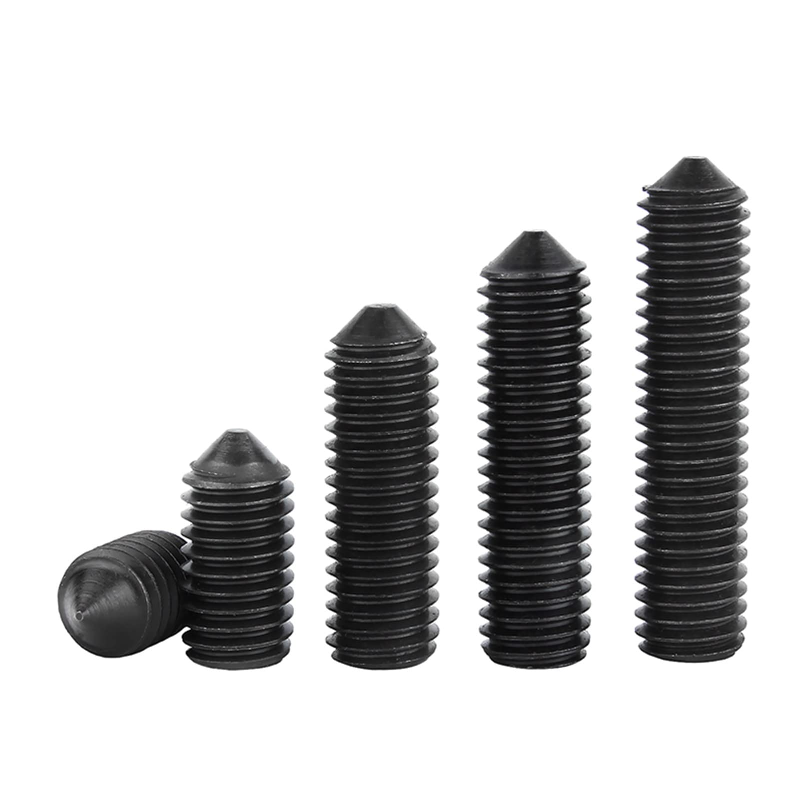20 Tornillos De Presión M8 X 12mm - Punto Cono, Hexagonal Interior, Aleación De Acero 12.9 Niveles - Resistentes A La Herrumbre Para Fijaciones Múltiples