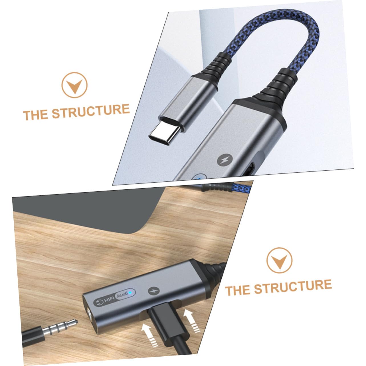 USB Typ-c Konverter 60w Kopfhörer Audioadapter mit Ladefunktion | 3, 5-mm Klinke, Aluminiumlegierung und Abs, Type C-anschluss für Smartphone und Notebook, 384 Khz 32 Bit