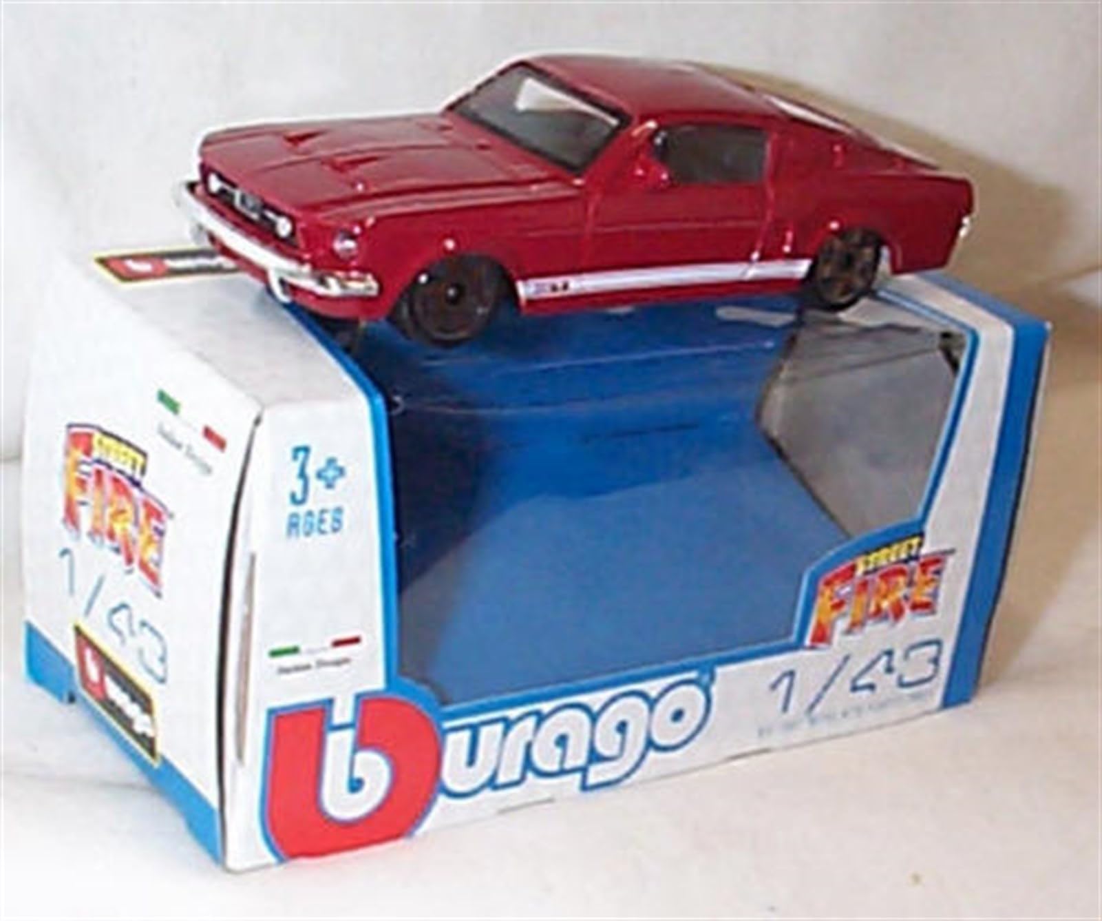 Burago Street fire F0RD mustang fastback red car 1:43 scale Diecast model