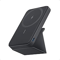 Anker Power Bank Magsafe 5000 mAh con Magsafe 622 Magnetico Senza Fili (MagGo), Powerbank Magnetico Pieghevole con USB-C per iPhone 17 Pro Max, Serie 16-12(Nero)