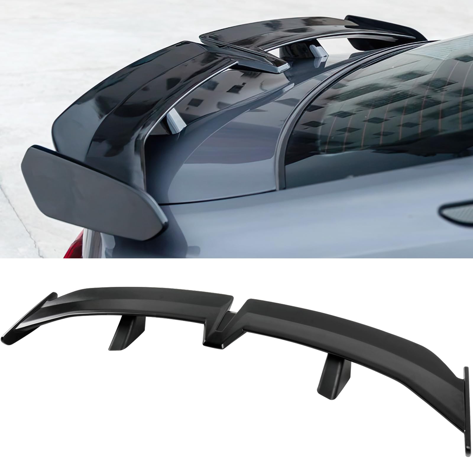 54 Inch Universal Rear Spoiler, PRO Style Car Rear Trunk Spoiler Wing Spoiler Compatible with Mazda Miata RX-7 Chevy Corvette C8 C7 Camaro Nissan Lexus Toyota Honda Civic Ford Mustang Scion