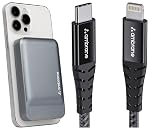 Ambrane MagSafe Wireless 10000mAh Fast Charging Power Bank, Premium Metallic Body, with Lightning Cable