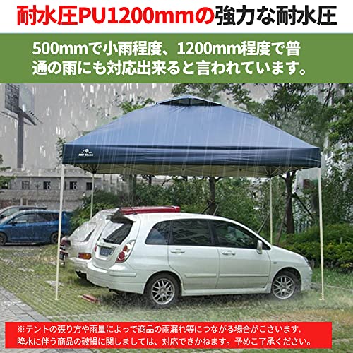 lixinixil タープテント ワンタッチテント BBQ キャンプ アウトドア用品 3m×3m BIGテント lx00135 (グレー) 9枚目