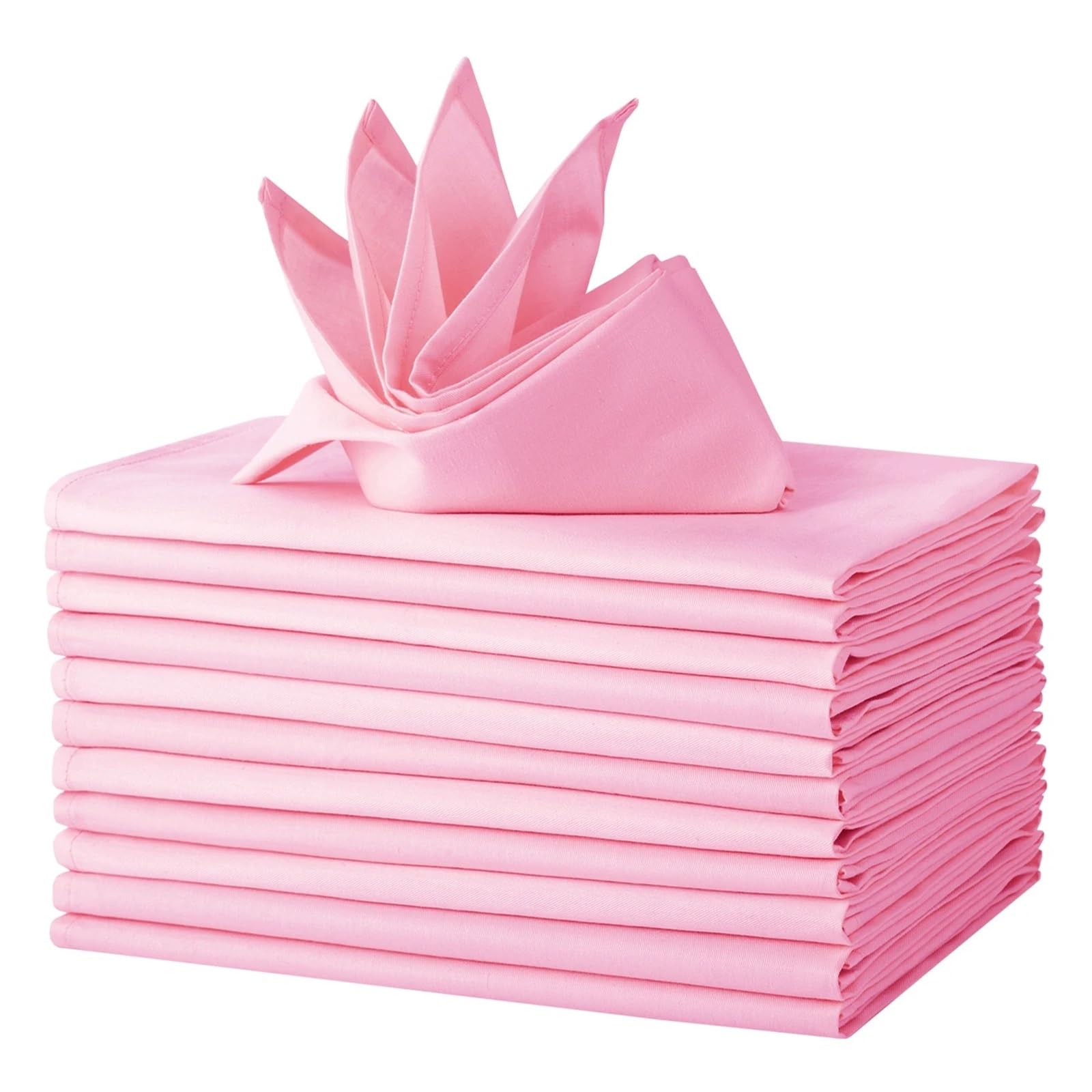 Servilletas de Tela 12 servilletas de Mesa algodón for decoración Fiestas y Bodas, 46 x cm(Pink)