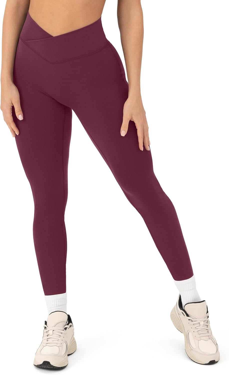 PAVOI ACTIVE Pilates Crossover Leggings for Women | Buttery Soft High Waisted V Cut Cross Waist Workout Yoga Pants | FlexFlow