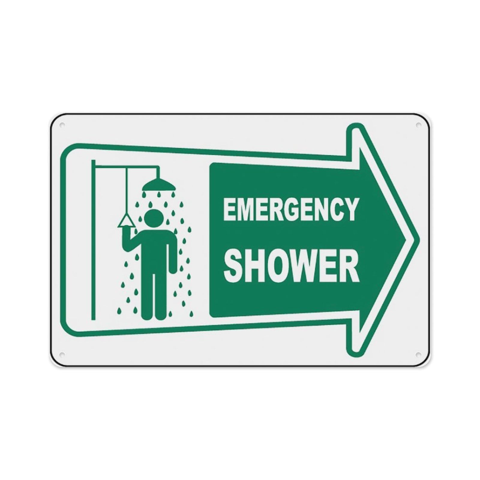 peiyeety Directional Emergency Shower Signs Aluminum Tin Warning Signs For Home Outdoor Garden 8X12 Inches