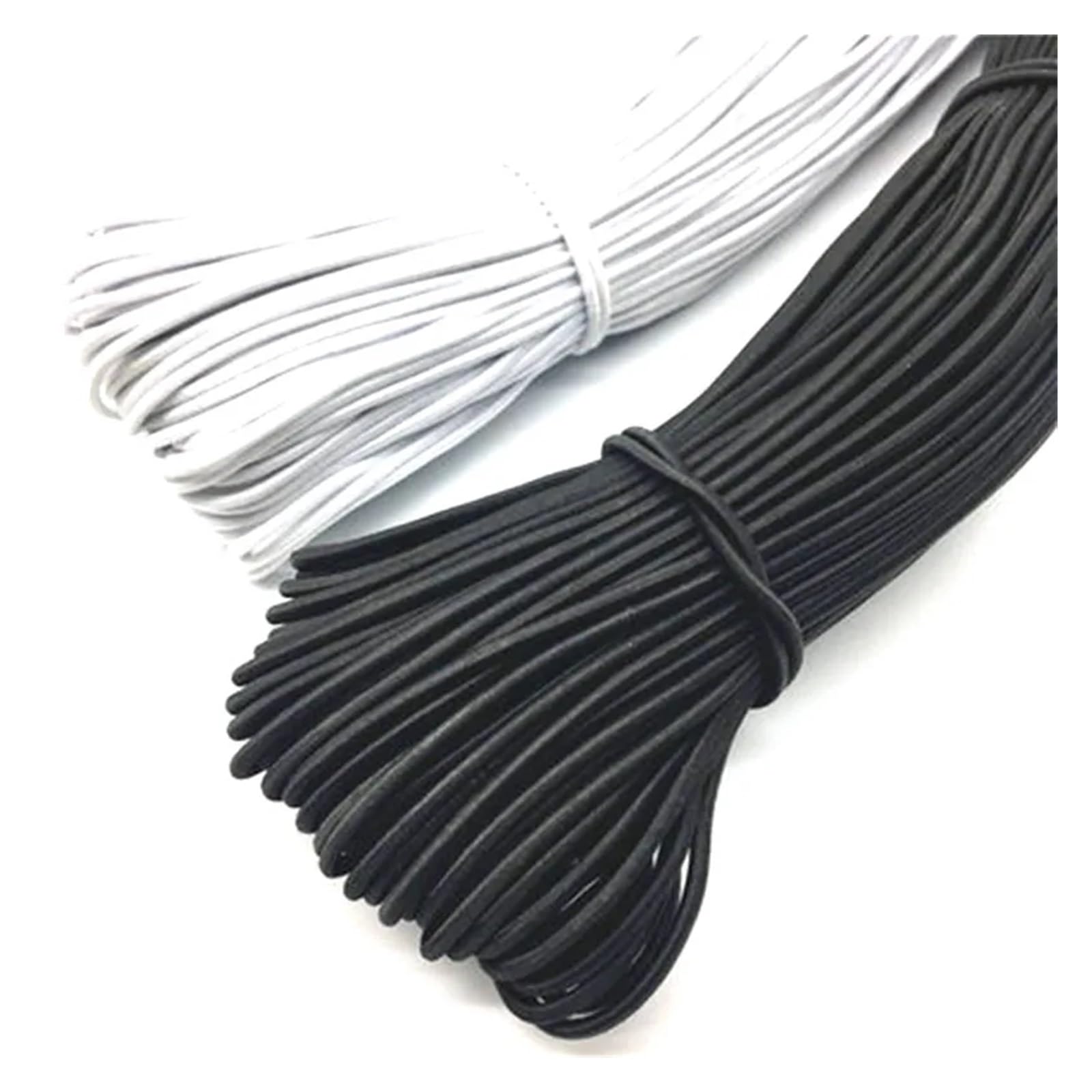 1/2/3/4/5MM mocna elastyczna lina biały/czarny wysokiej jakości elastyczna lina gumka szycie odzieży Craft dla majsterkowiczów akcesoria krawieckie(Black,5mm 10meters)