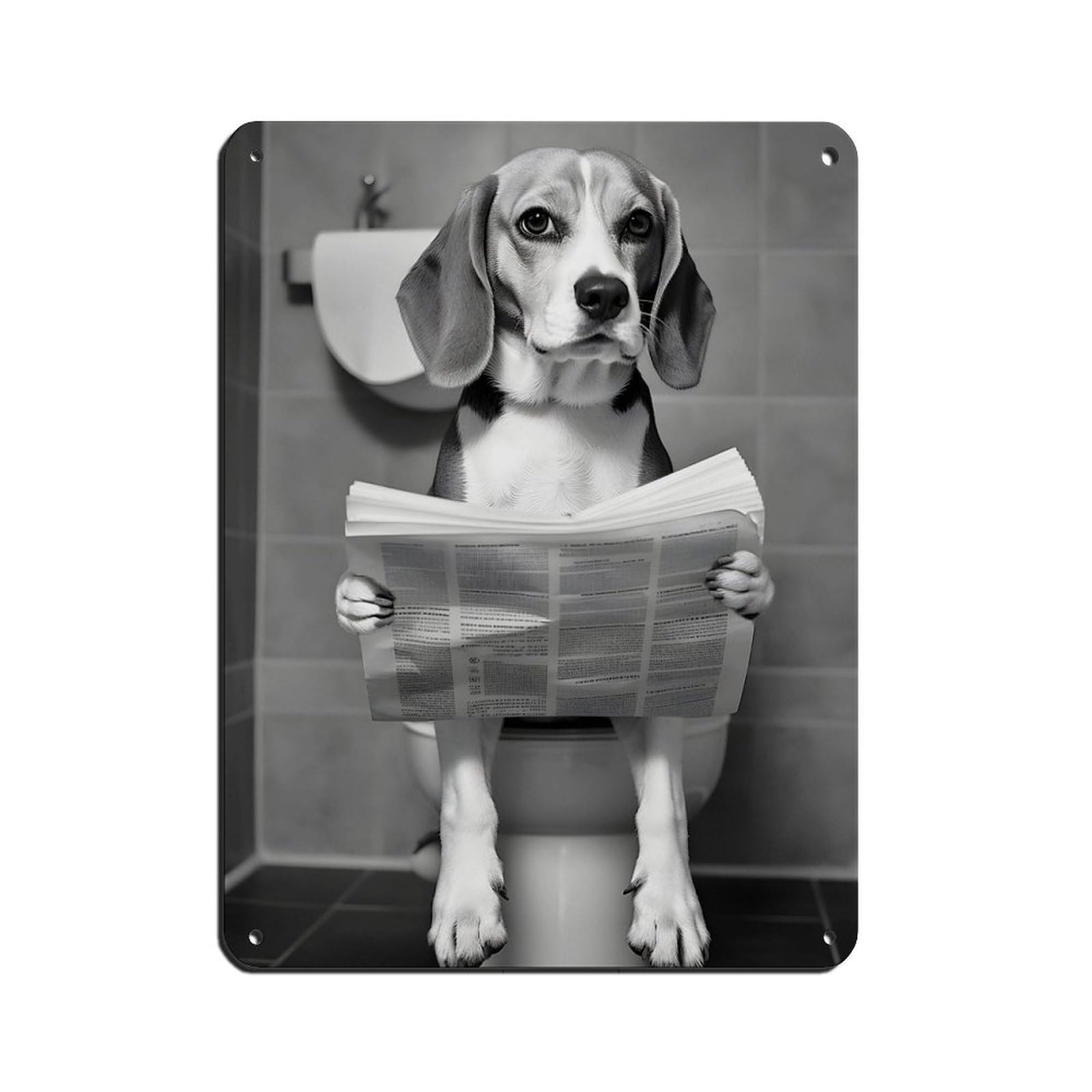 Beagle, Funny Bathroom Decor Tin Sign Vintage Metal Pub Club Cafe Bar Home Wall Art Decoration Poster Retro 12x16inch(30x40cm)