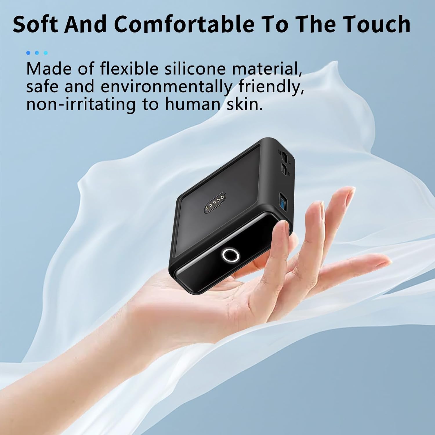 NOUKAJU Case for Anker Prime Power Bank Charging Base(100W), Silicone Protective Cover,Drop-Proof,Scratch-Proof,Shock-Proof,Protective Case for Anker Prime 27,650mAh Charging Base 100W(Black)