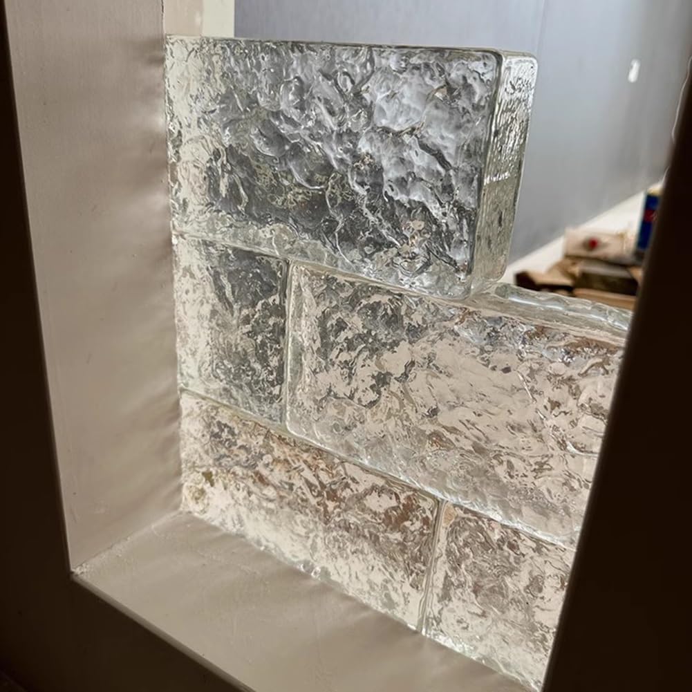 LXHELIVERY High Transparency Glass Blocks Solid Glass Brick 1 Piece - Light Transmission& Privacy Protection Used in Building Fields Such As Wall Partitions(Clear)